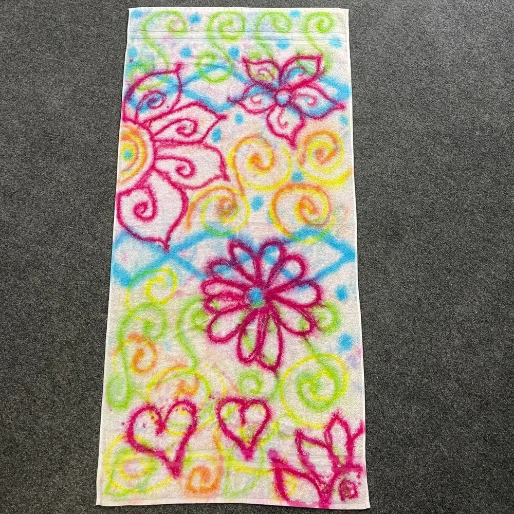 **Custom Tie -Dye Flowers Printed Cotton Towel